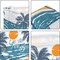 Summer basket Tropical Beach Camping Picnic Basket Blue Coconut Tree Gift Storage Bin Sun Sea Towel Blanket Book Shelf Basket Large Rectangle Clothes Toy Kid Basket